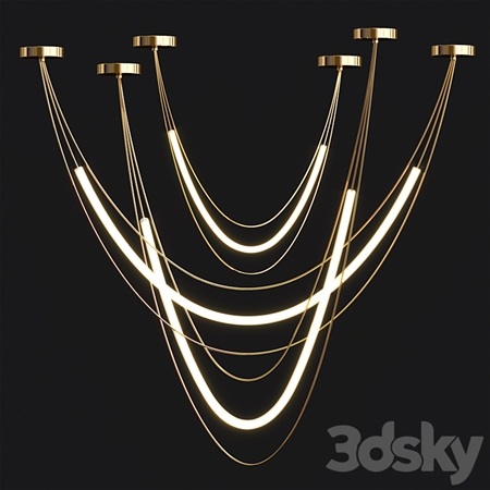 Geometric LED Line Chandelier 2